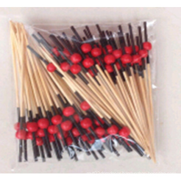 Bamboo Red Color Beaded Skewers for Party